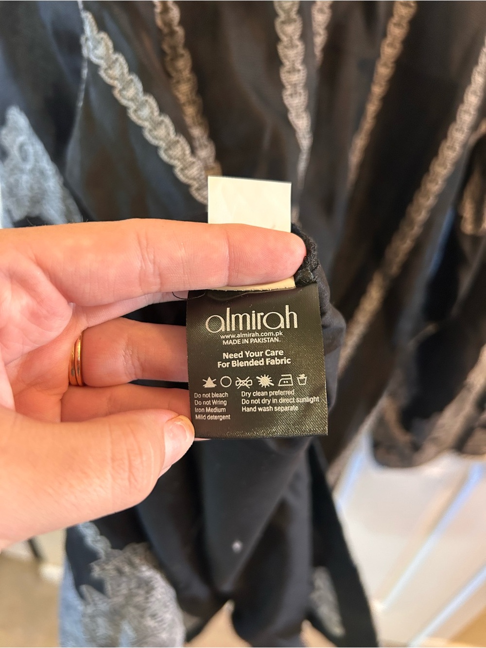 Almirah Black Tunic with Silver Lace Embroidery - Picture 5 of 8